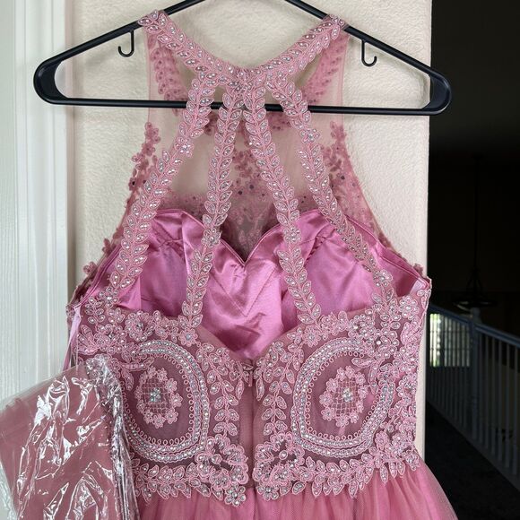 Nox Anabel Sparkly Lace Applique Bodice Tulle Cocktail Mini Dress-New Size M - Picture 6 of 12